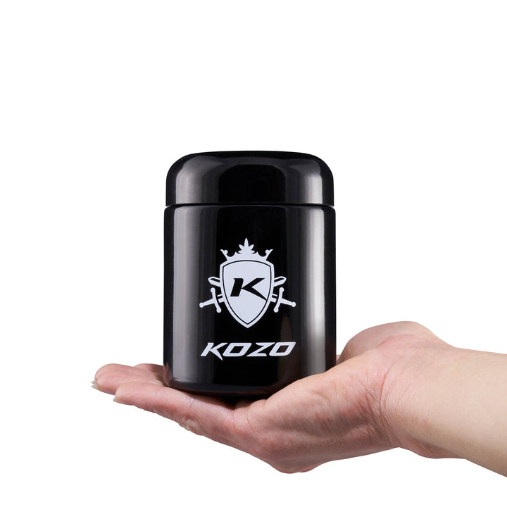 Portable 1/2 oz Black Glass Storage Jar