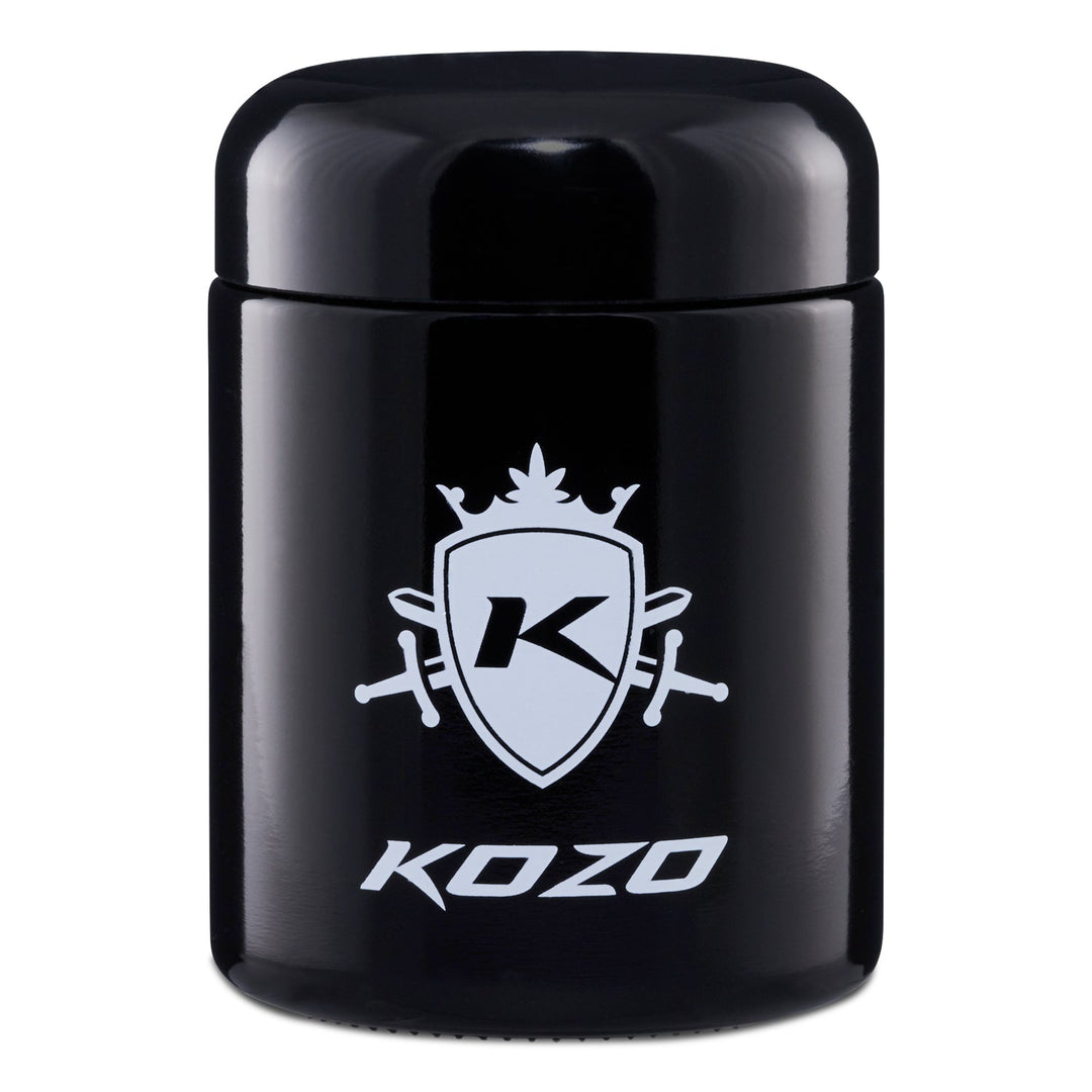Portable 1/2 oz Black Glass Storage Jar