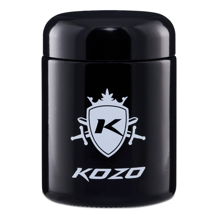 Portable 1/2 oz Black Glass Storage Jar