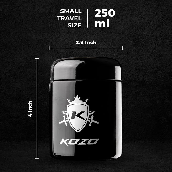 Portable 1/2 oz Black Glass Storage Jar