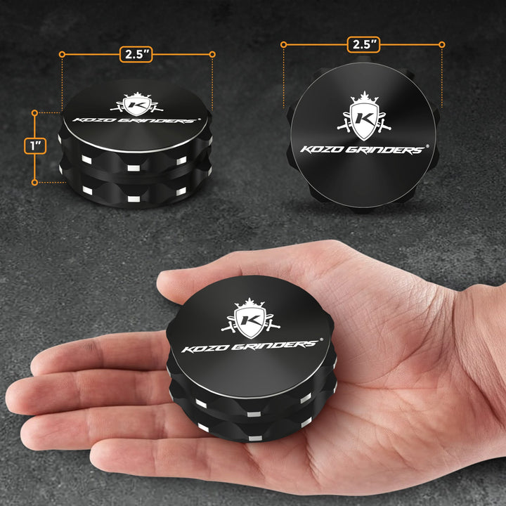 Kozo 2.5-Inch Non-Stick Ceramic 2-Piece Aluminum Grinder
