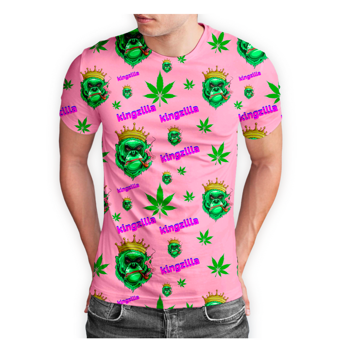 Pink Leaf Print Short Sleeve T-Shirt 5-Pack - Mixed Sizes