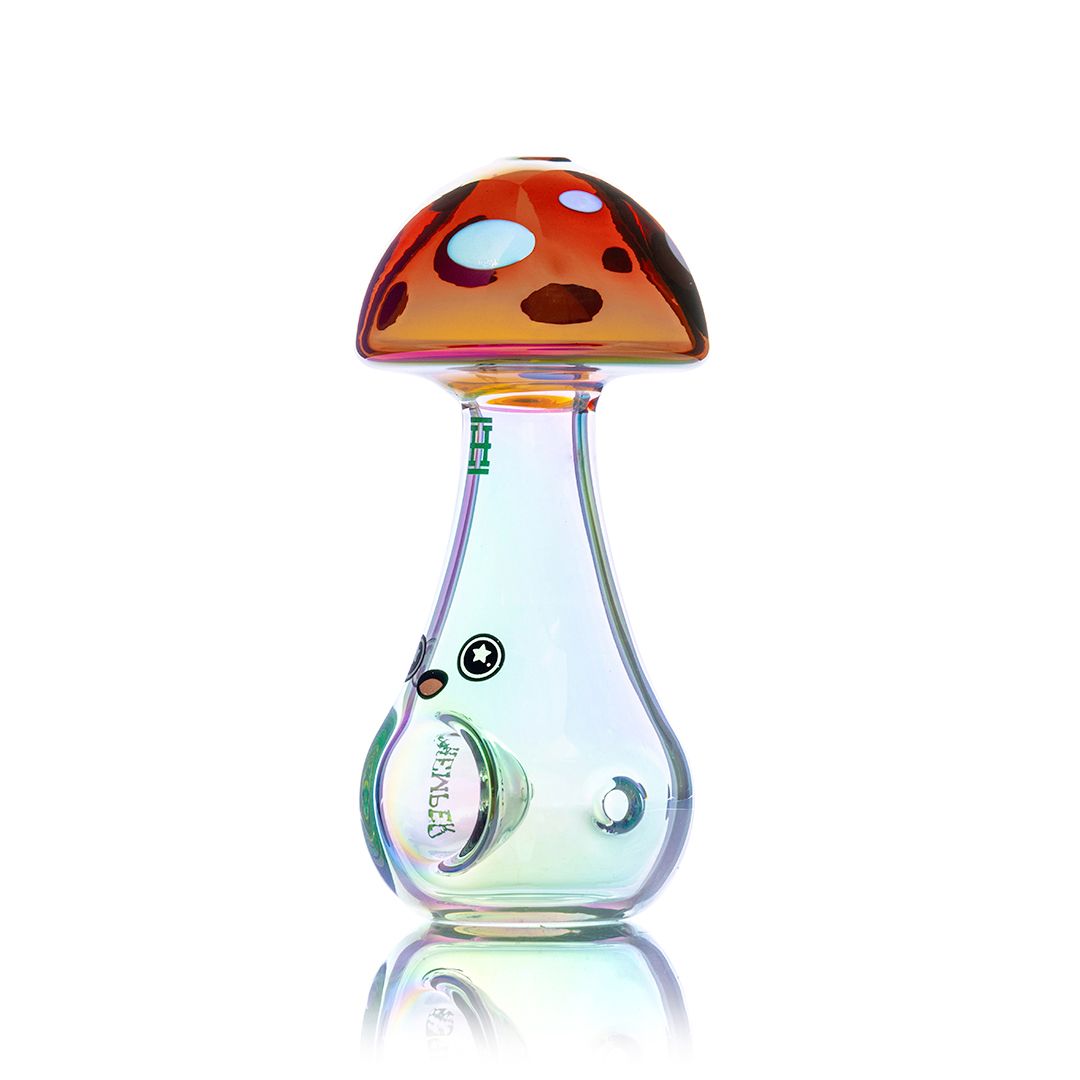 Trippy Shroom Sherlock Glass Pipe