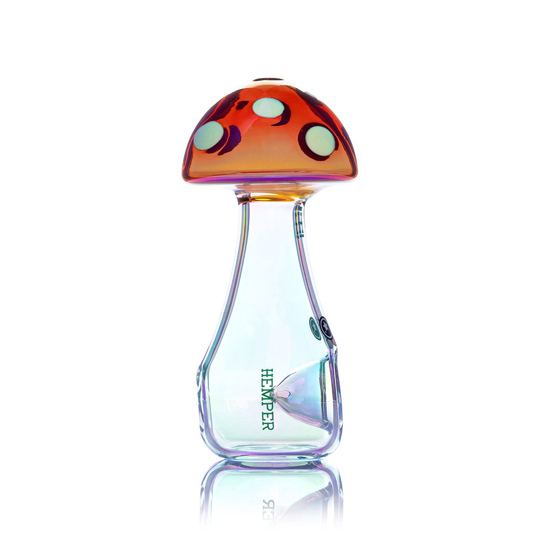 Trippy Shroom Sherlock Glass Pipe