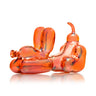 Orange Iridescent Balloon Dog Glass Pipe