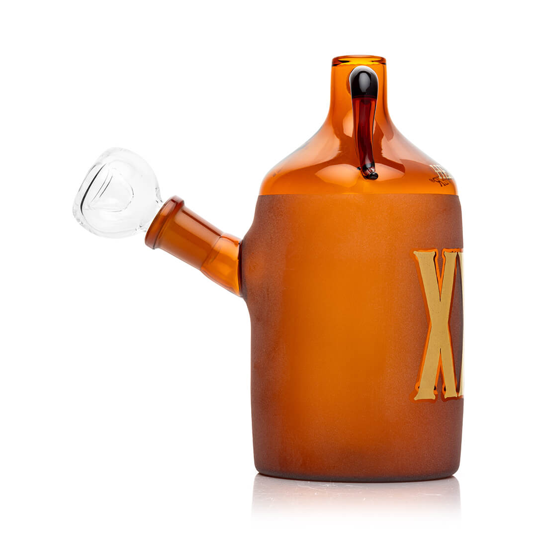 Wild West Moonshine Style Amber Glass Water Pipe