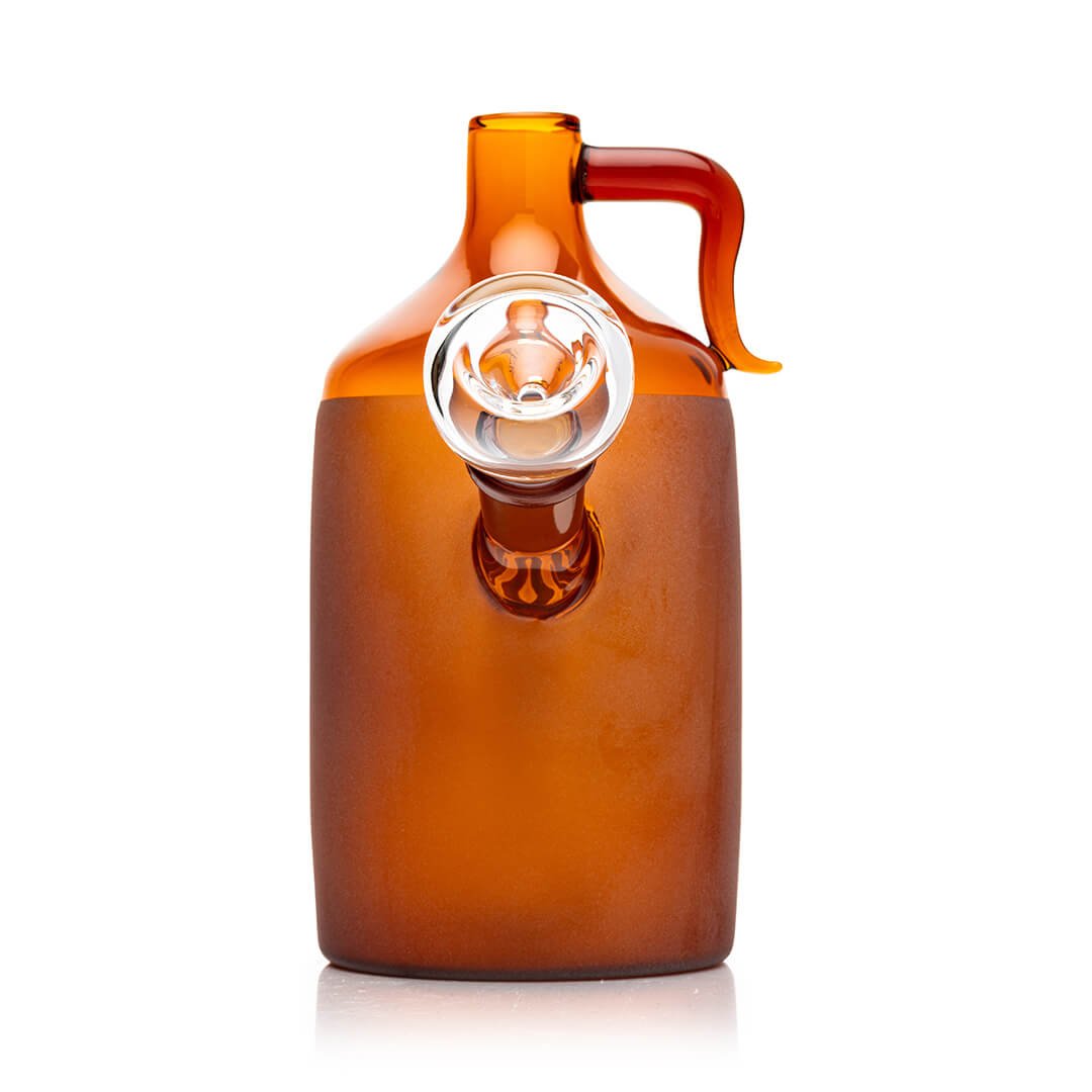 Wild West Moonshine Style Amber Glass Water Pipe