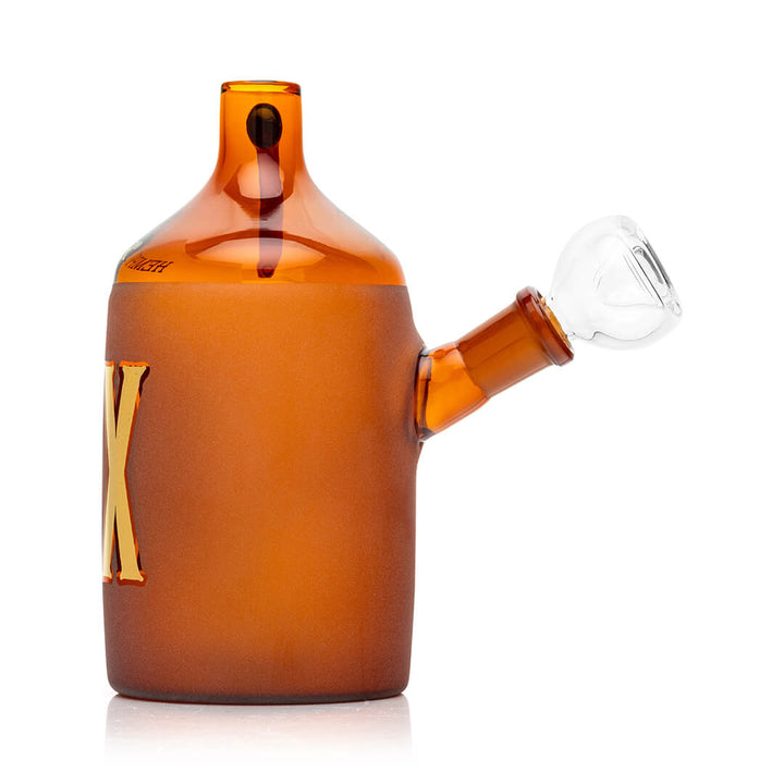 Wild West Moonshine Style Amber Glass Water Pipe