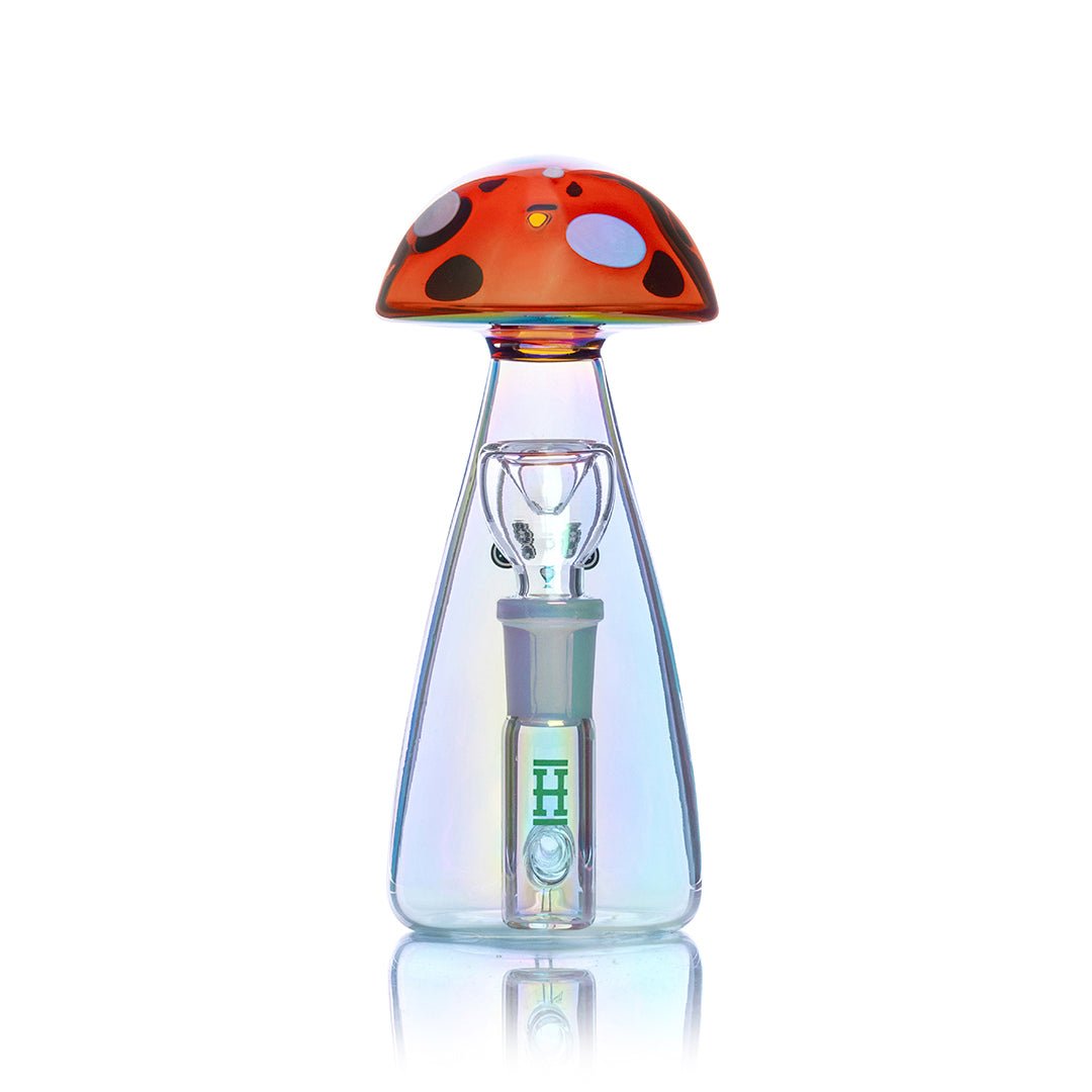 Iridescent Mushroom Glass Water Pipe