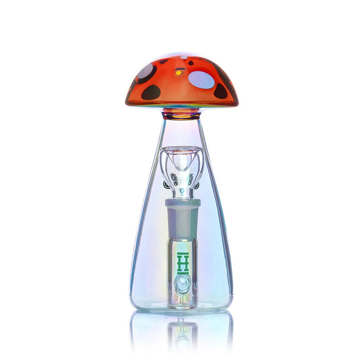 Iridescent Mushroom Glass Water Pipe