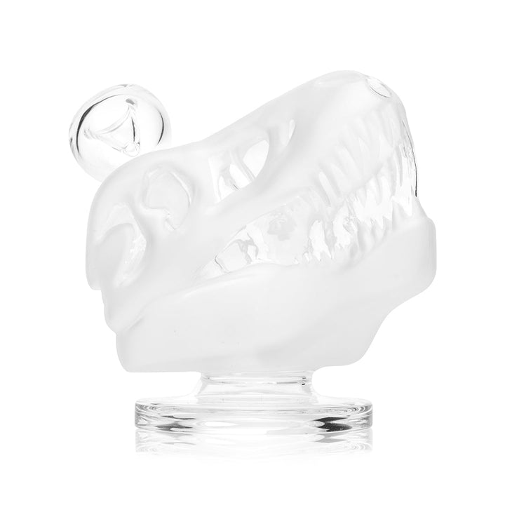 Jurassic Spark Skull Frosted Glass Water Pipe