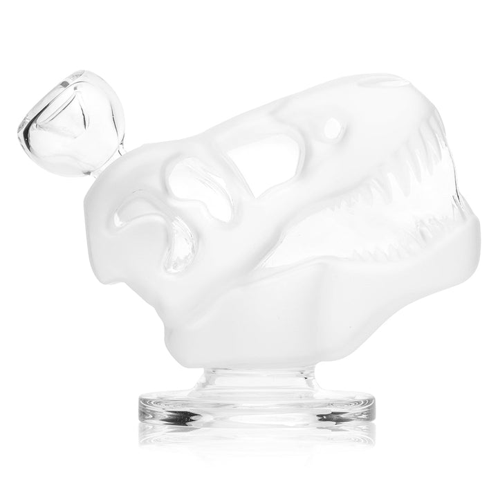 Jurassic Spark Skull Frosted Glass Water Pipe