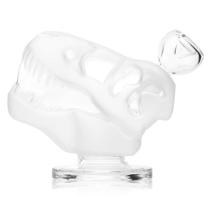 Jurassic Spark Skull Frosted Glass Water Pipe