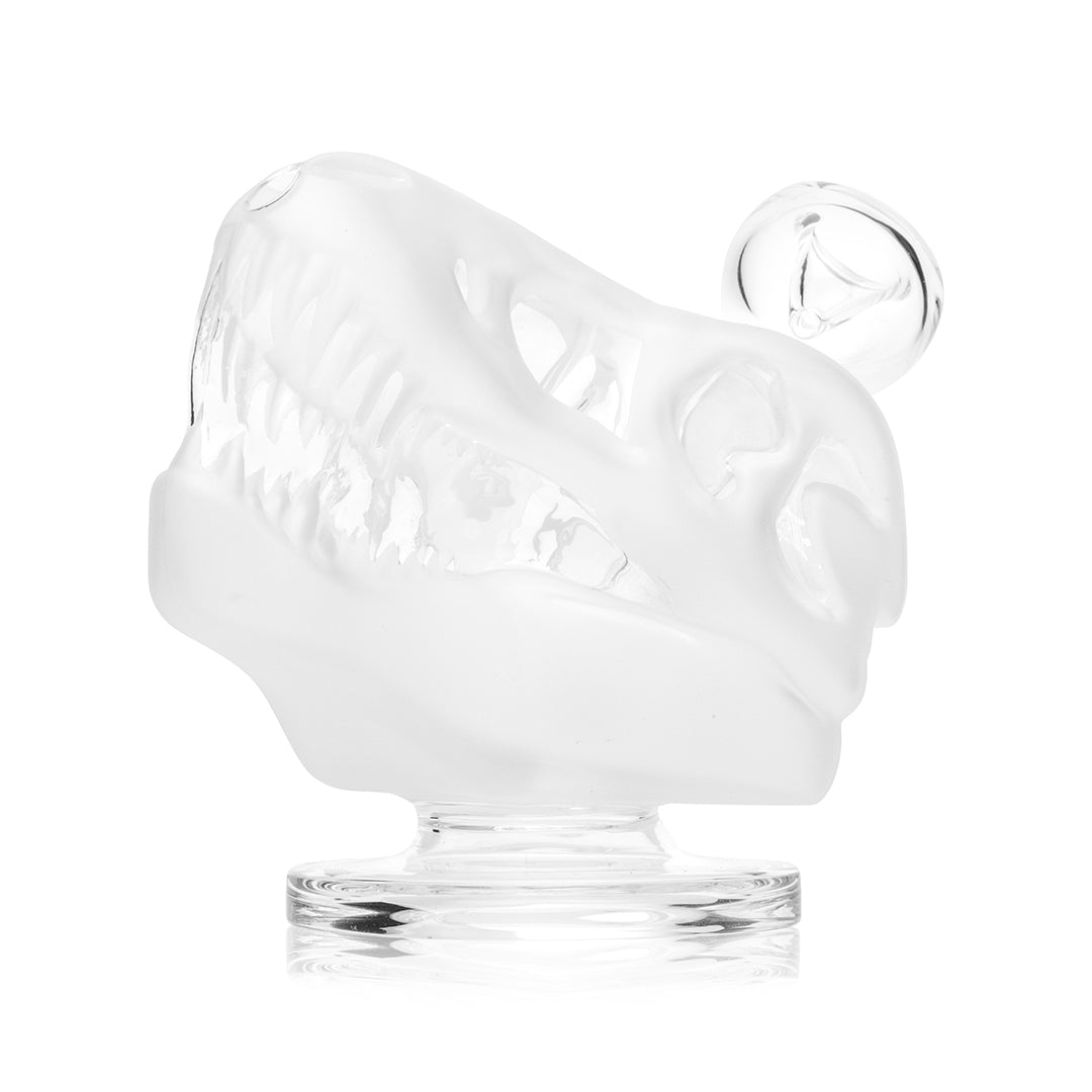 Jurassic Spark Skull Frosted Glass Water Pipe
