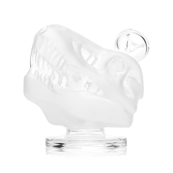Jurassic Spark Skull Frosted Glass Water Pipe