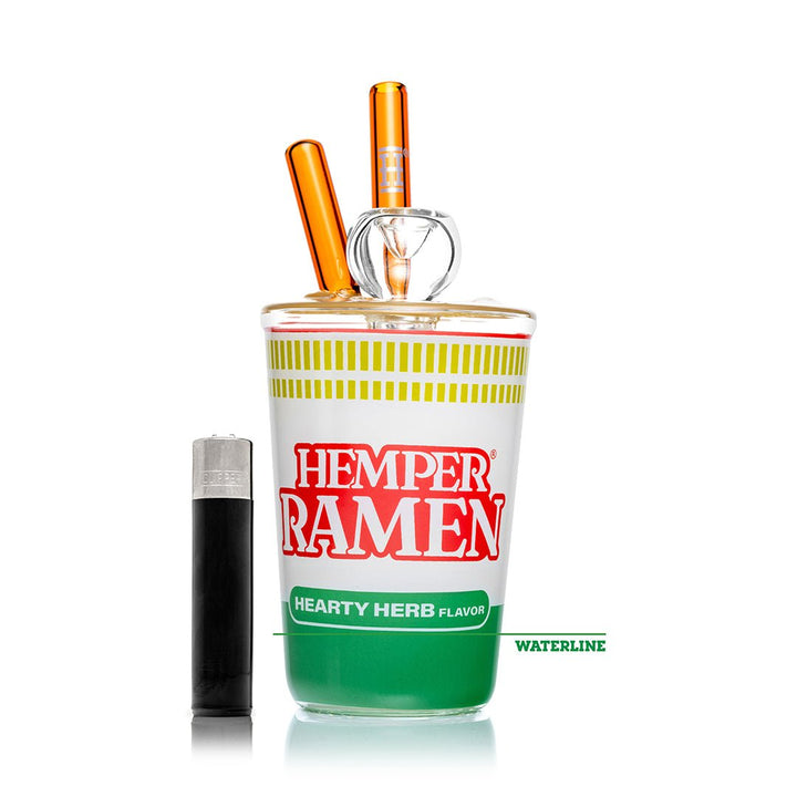Instant Noodle Glass Water Pipe with Chopstick