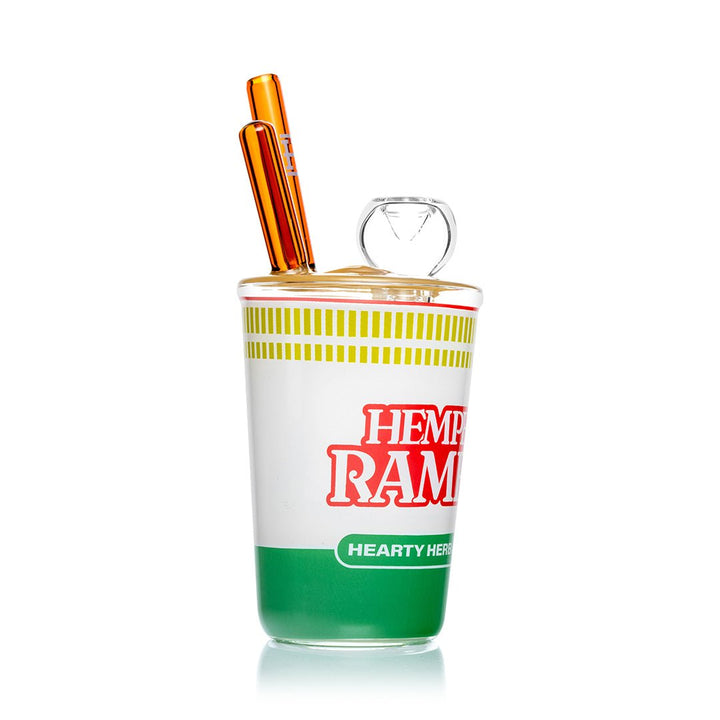 Instant Noodle Glass Water Pipe with Chopstick