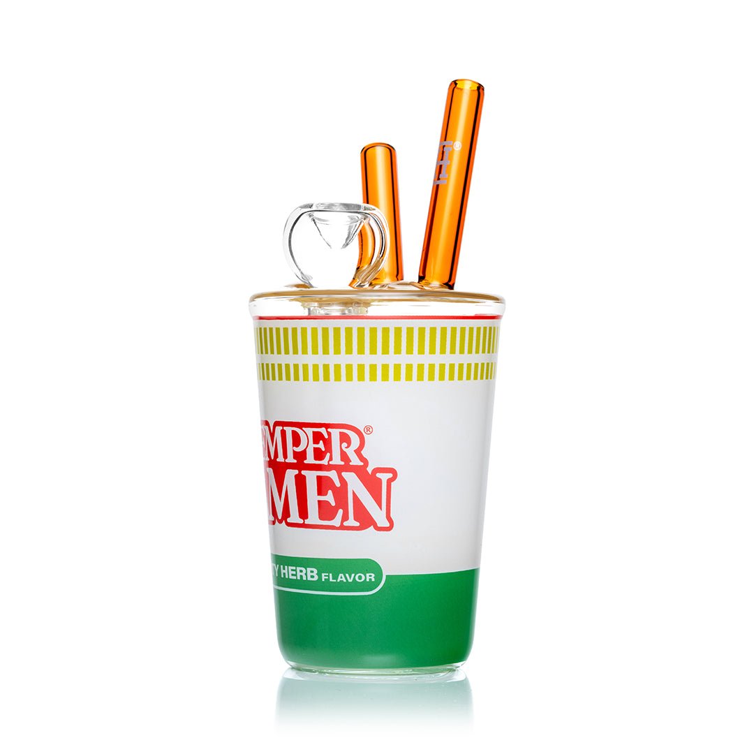 Instant Noodle Glass Water Pipe with Chopstick