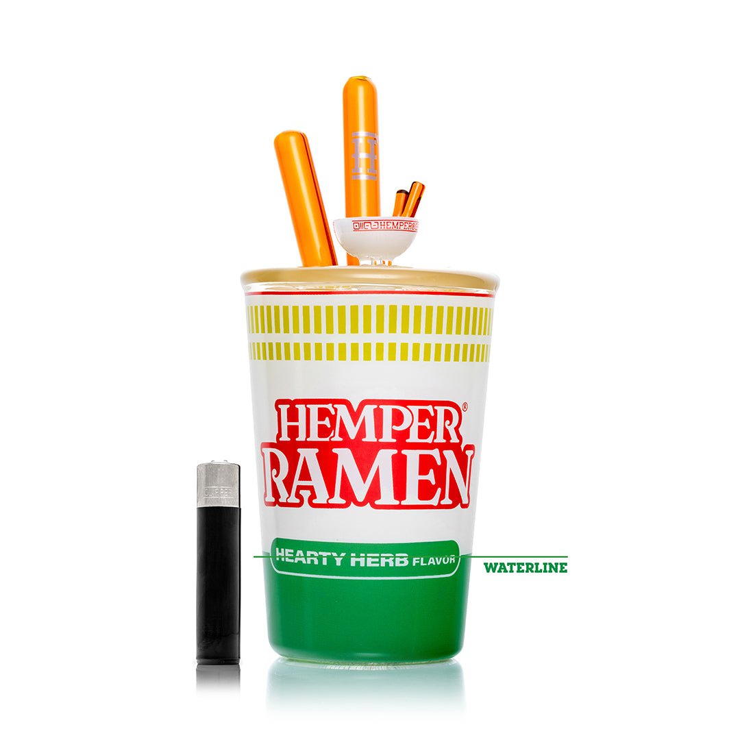Instant Noodle Glass Water Pipe with Chopstick