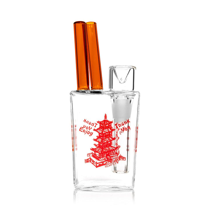 Chinese Takeout Style Glass Water Pipe