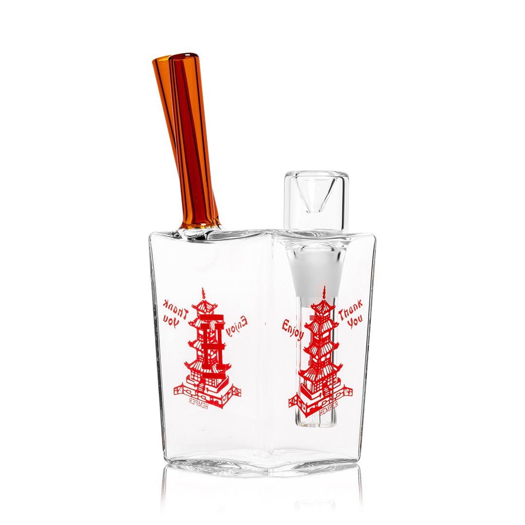 Chinese Takeout Style Glass Water Pipe