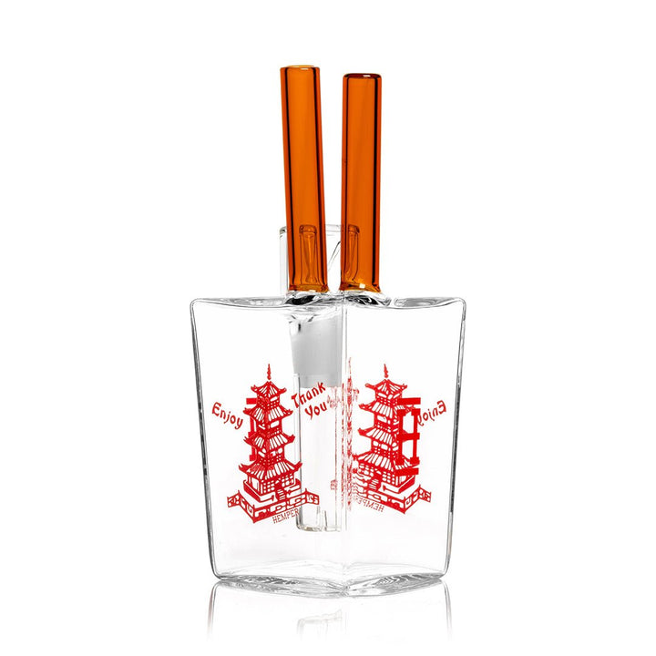 Chinese Takeout Style Glass Water Pipe