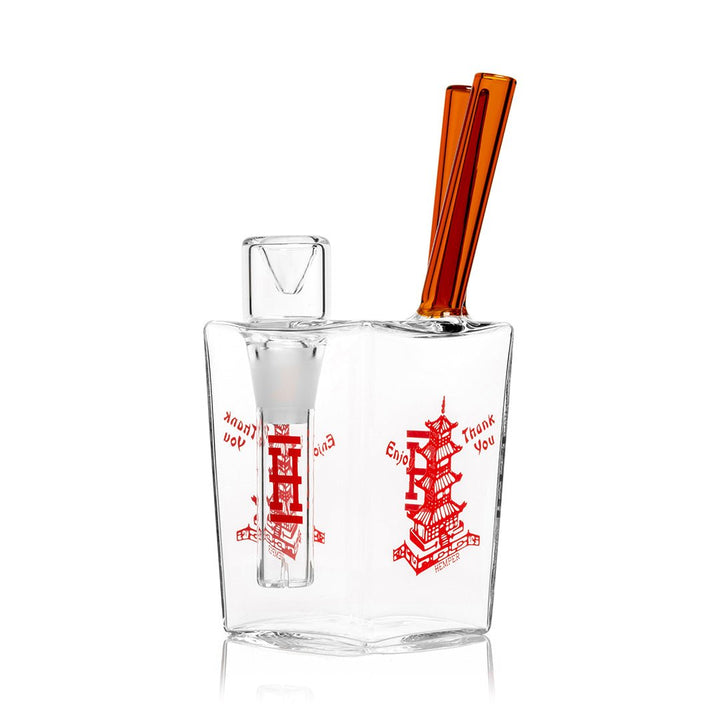 Chinese Takeout Style Glass Water Pipe