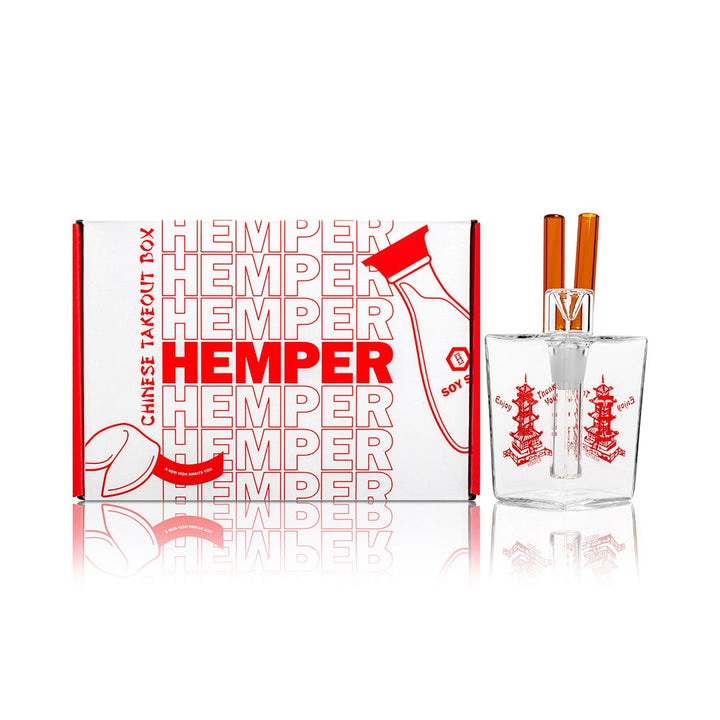 Chinese Takeout Style Glass Water Pipe