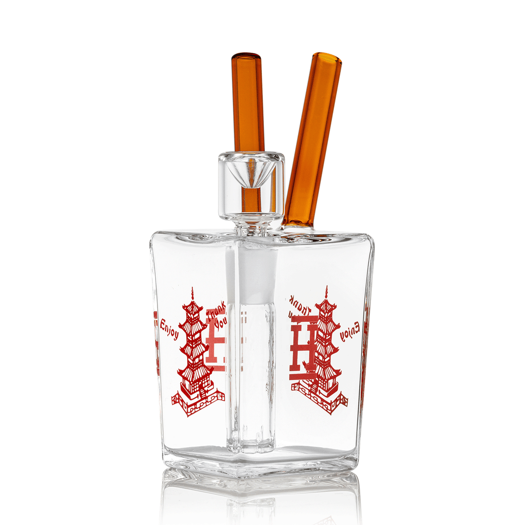 Chinese Takeout Style Glass Water Pipe
