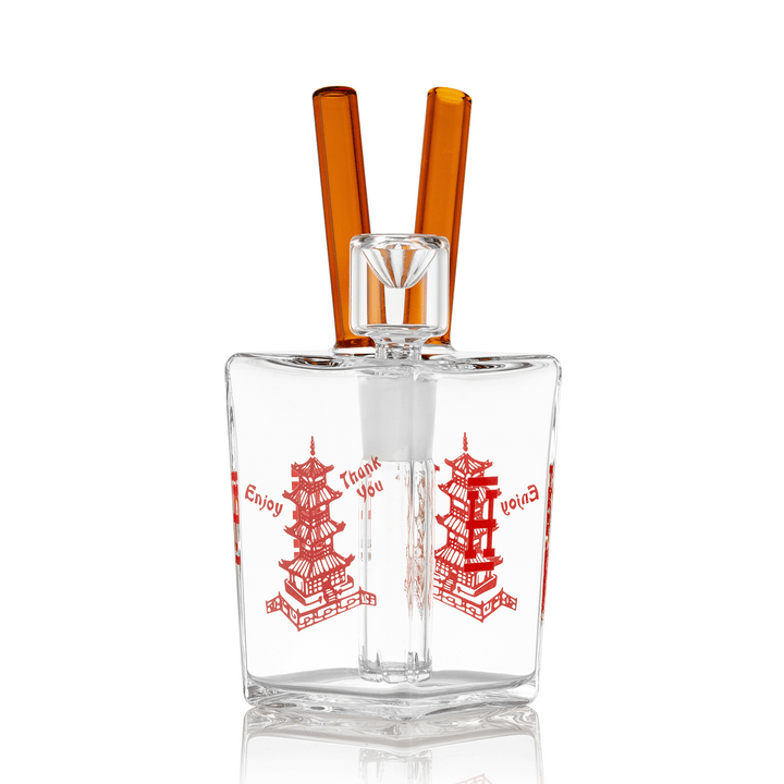 Chinese Takeout Style Glass Water Pipe