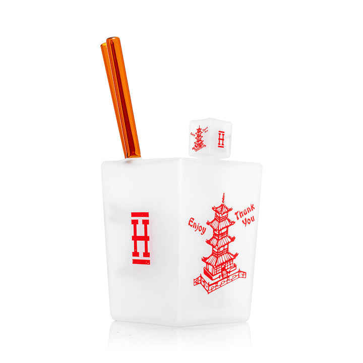 Chinese Takeout Style Glass Water Pipe