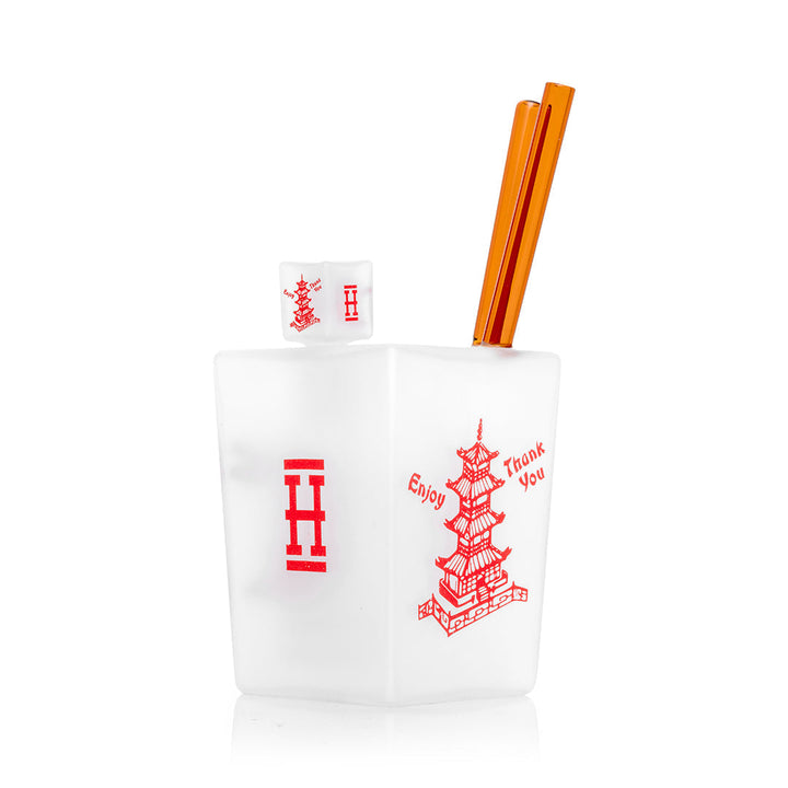 Chinese Takeout Style Glass Water Pipe