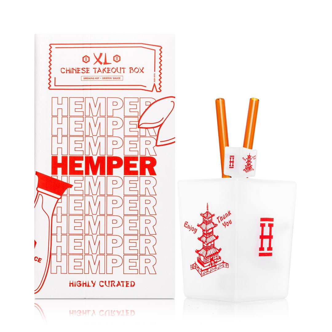 Chinese Takeout Style Glass Water Pipe