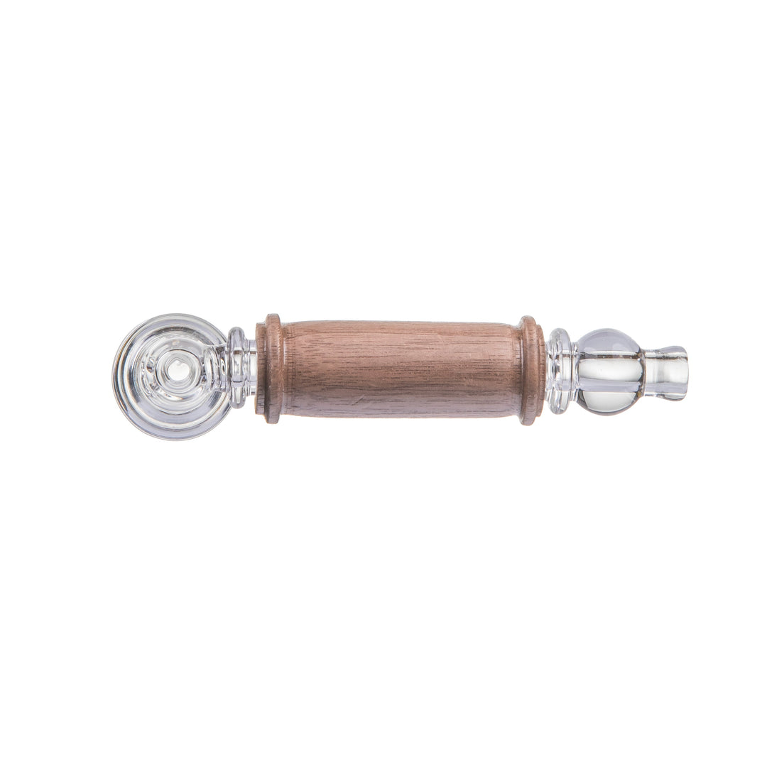 Alpine Creek Glass Hand Pipe with Wood Accents