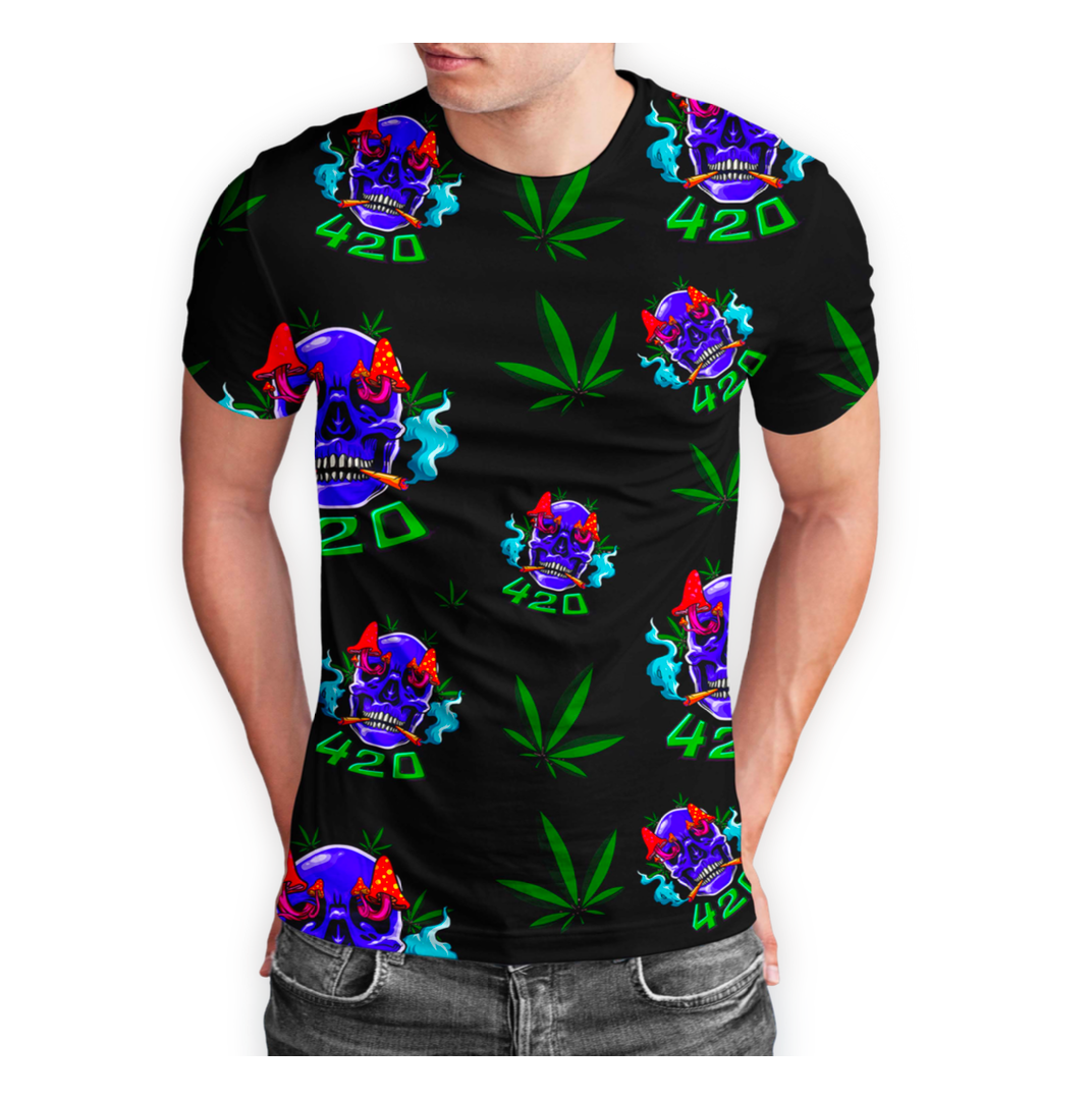 Skull Graphic Black Short Sleeve T-Shirt - 5 Pack
