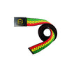Rasta Stripe Leaf Pattern Belt - Adjustable Unisex