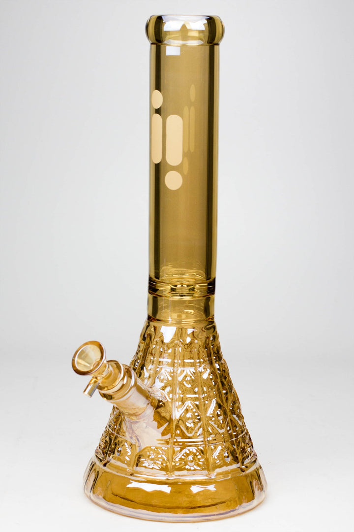 14" Infyniti embossed diamond beaker 7 mm glass water pipes_4