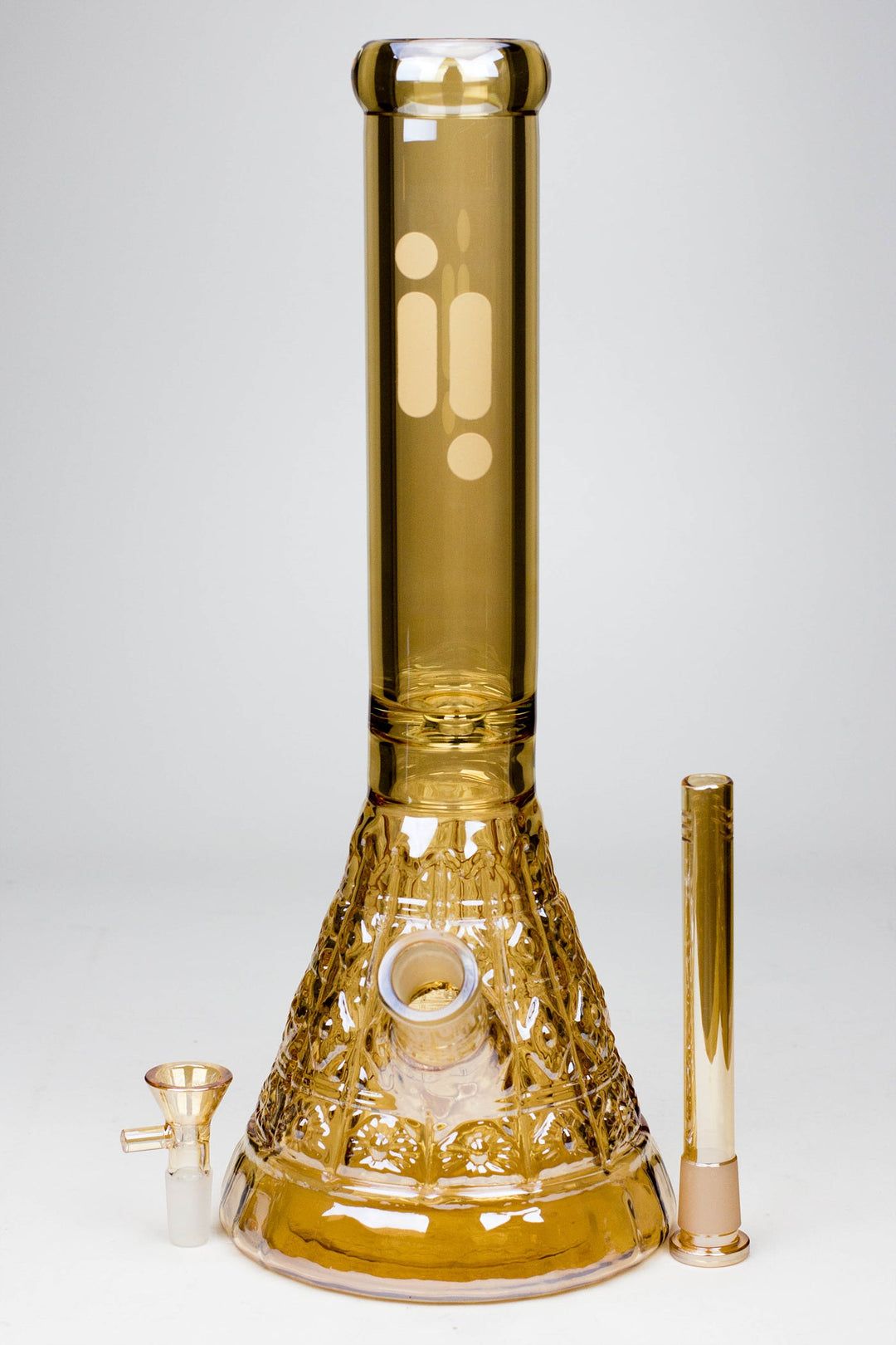 14" Infyniti embossed diamond beaker 7 mm glass water pipes_2