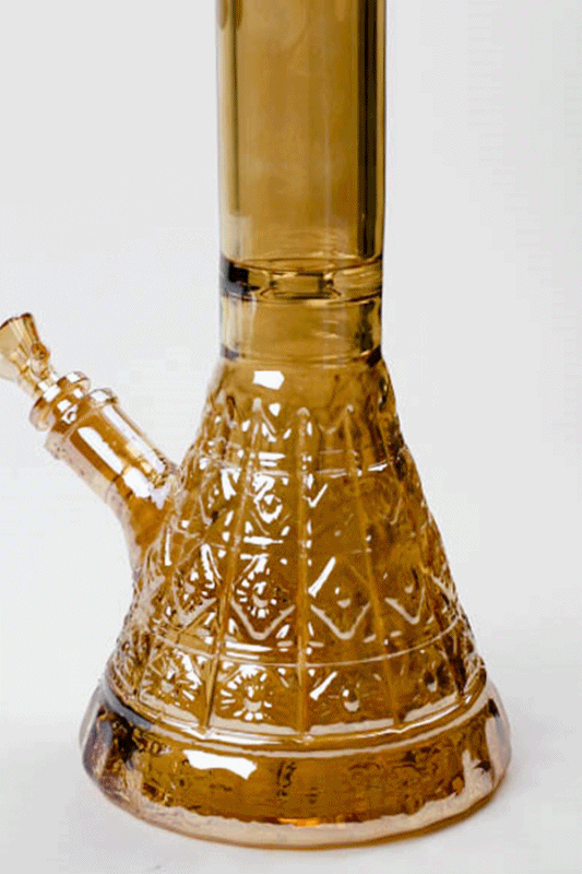 14" Infyniti embossed diamond beaker 7 mm glass water pipes_3