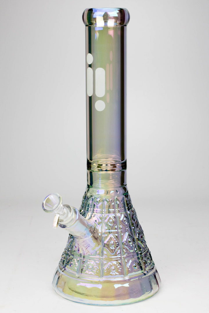 14" Infyniti embossed diamond beaker 7 mm glass water pipes_5