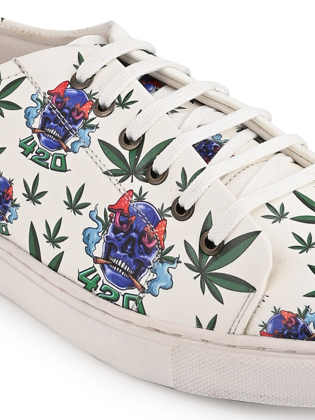 Bold Skull 420 Graphic Vegan Leather Kicks