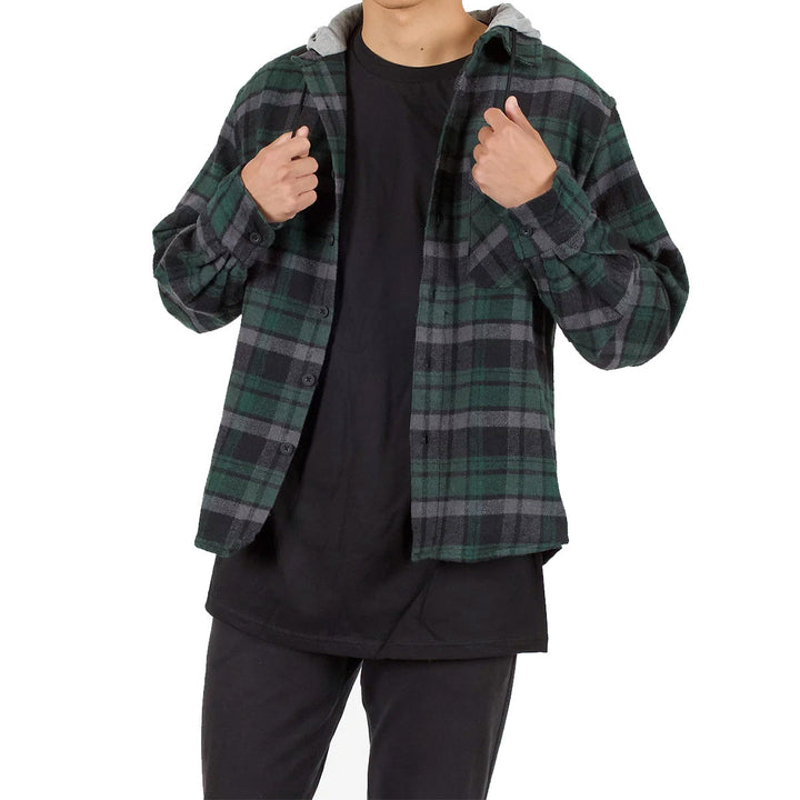 Drippy Smiley Flannel Hoodie 5-Piece Set - Green/Black