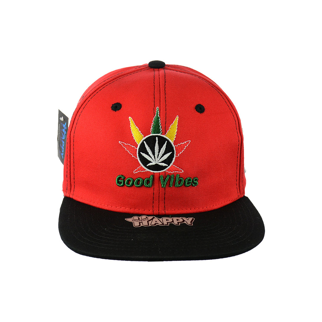 Embroidered Good Vibes Cotton Snapback Hat