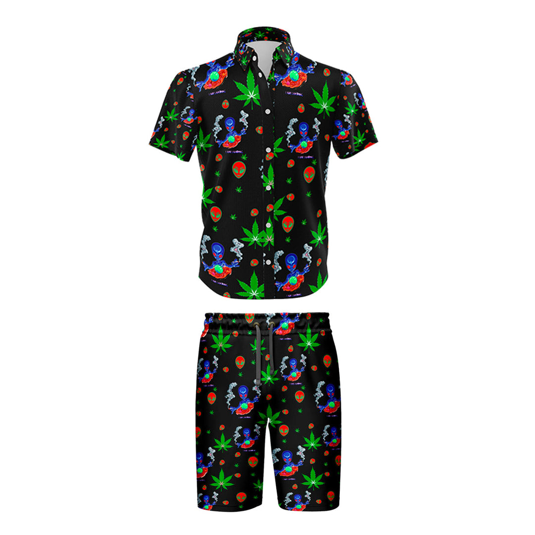 Black Polyester Shirt & Short Set - 5-Pack