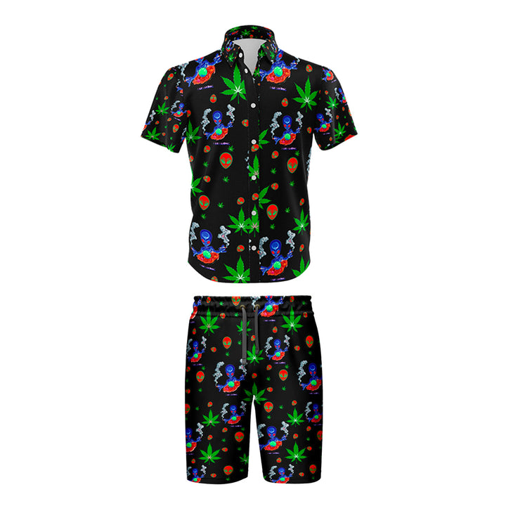Black Polyester Shirt & Short Set - 5-Pack