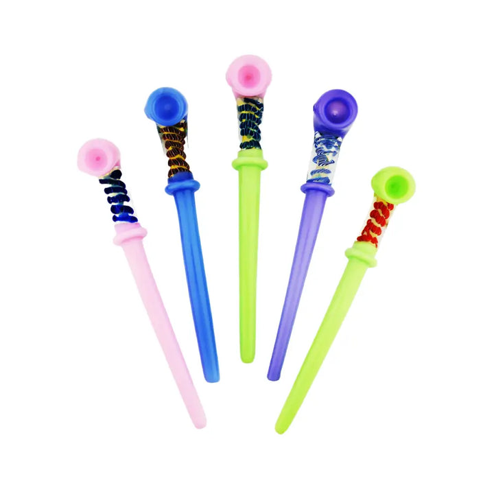 Twisted Glass Art Slime Sherlock Pipe for Easy On-the-go