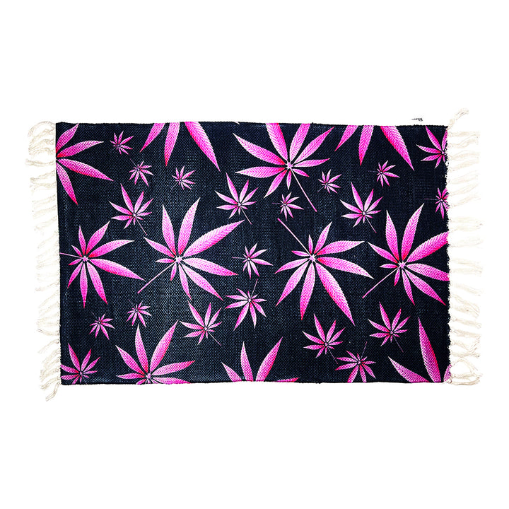 Pink Leaf Pattern Entry Mat 2x3 ft