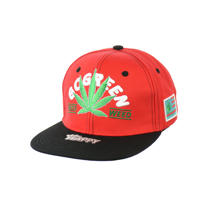 Embroidered Leaf Snapback Hat - Multiple Colors
