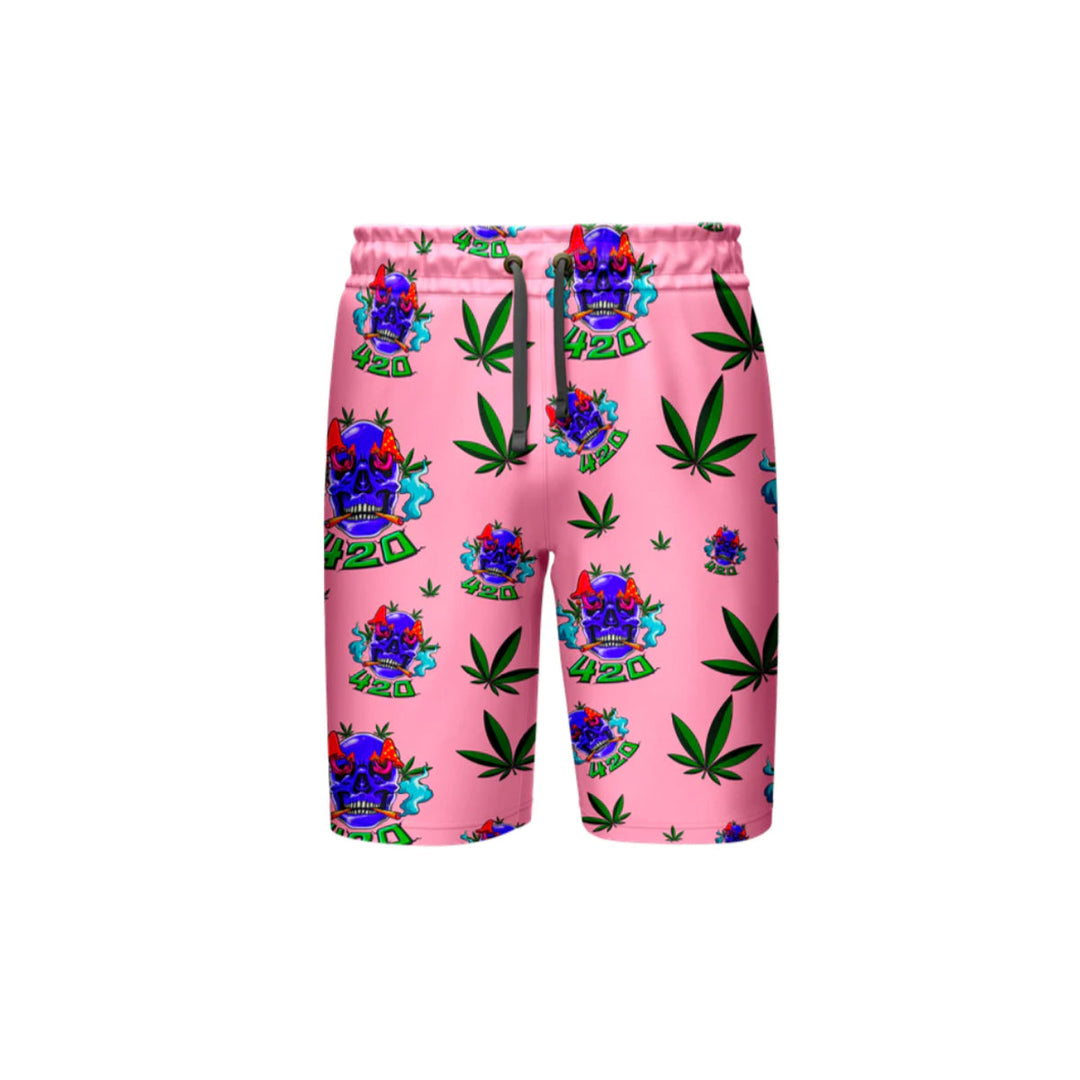 Pink Skull Leaf Shorts - Full Size Set (M-XXXL)