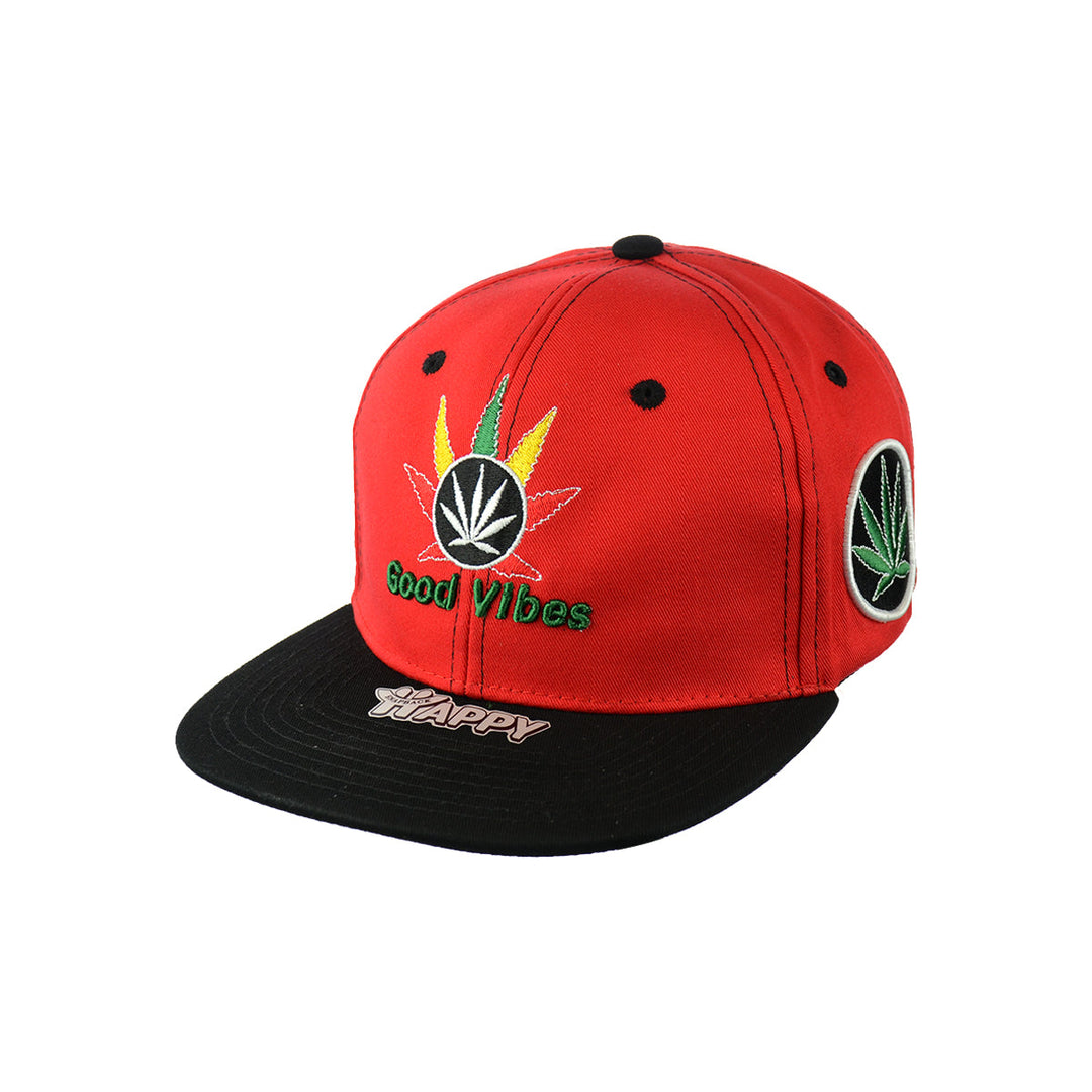 Embroidered Good Vibes Cotton Snapback Hat